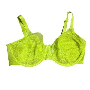 Adore Me Bright Lace Underwire Bra 38D Neon Green